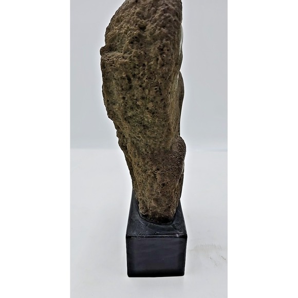 Frank‎ Eliscu signed Olive Green Owl Sculpture and base "Owl Mother And Chick" - Picture 6 of 12